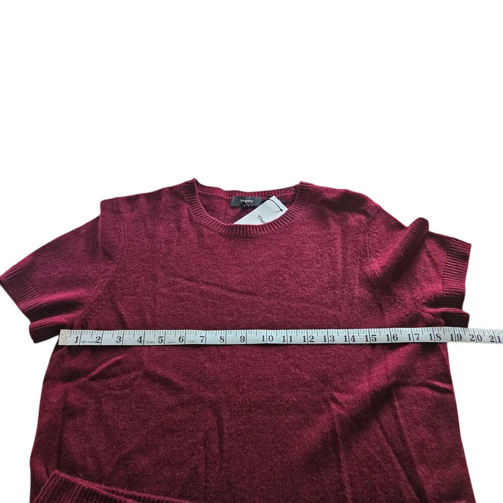 NWT Women's Theory Basic Tee Deep Cherry Feather … - image 13